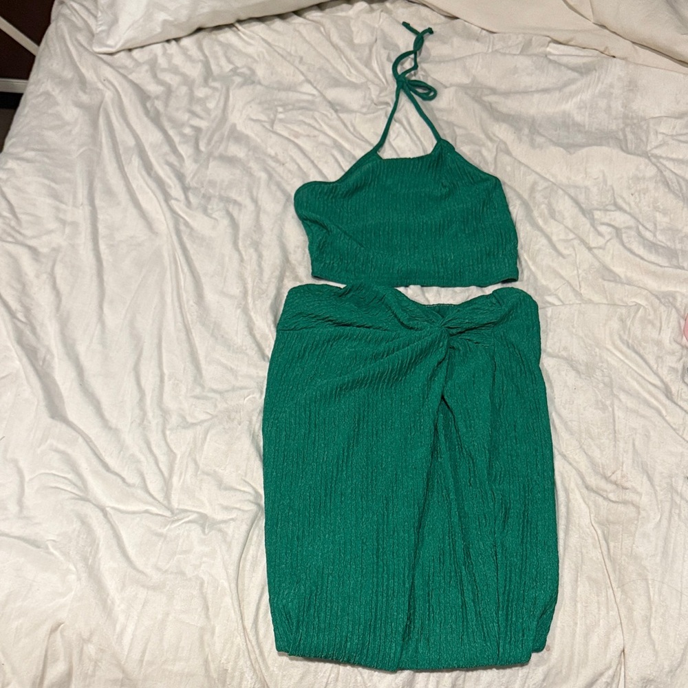 Elegant Green Women's Skirt Set Shein Size M